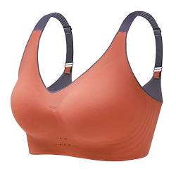 Necalisi Damen unterwäsche Orange Sport BH Starker Halt Gepolstert Lauf Fitness Yoga Bra dessou transparent 105B von Necalisi