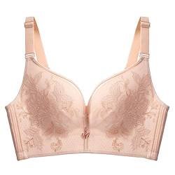 Necalisi Dirndl BH Push up Hellgelb Damen Blumen Spitzen Bralette Bustier Ohne Bügel BH Gepolstert Cup Comfort Bra Unterwäsche Push up BH Top für Women Push up BH 110C von Necalisi