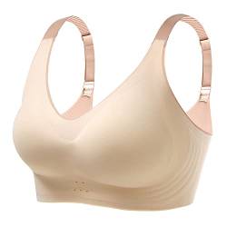 Necalisi Sport BH Beige Sport BH Damen Gepolstert Bustier Damen BH ohne Buegel Push up BH Sport Bra Top für Yoga Fitness super Push up BH 80B von Necalisi