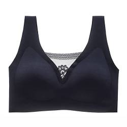 Necalisi büstenhebe Damen Schwarz Womens Strech Ohne Buegel Push up Yoga Sports BH Bra Top Fuer Fitnesstraining Polsterung BH Push up 85A von Necalisi