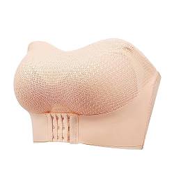 Necalisi rückenfreier BH Hellgelb Spitze Bandeau Top Damen Blumen Lace Trägerloser Tube BH Spitzenbandeau Schlauch BH Ohne BüGel dessou transparent 100D von Necalisi