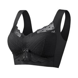 Necalisi sexy Outfit für Damen Schwarz Spitzen Bralette Starker Halt BH Damen Ohne Bügel BH Push Up Sexy BHS Bra Korsett BH Damen 110B von Necalisi