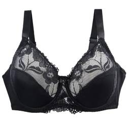 Necalisi sexy unterwäsche für Frau Schwarz Damen - BH Push up Spitzen BHS Bügel Durchsichtig Frau Bustier BH durchsichtig Damen 80E von Necalisi