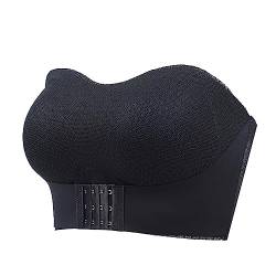 Necalisi trägerloser BH Schwarz Damen-Bralette, ohne Buegel Nahtloser Bandeau-BH, Stretch, Nicht gepolstert, Bandeau-Top Spitze BH für große Brust 105E von Necalisi