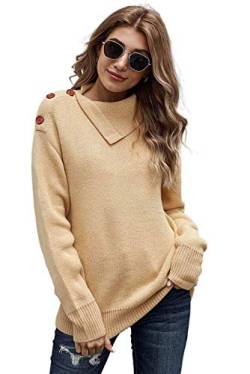 Necooer Damen Pullover Warmer Stehkragen Damen Pullover Lose Mode Pullover Top von Necooer