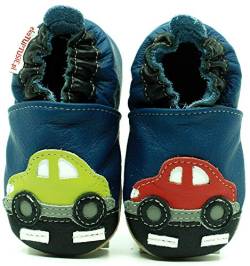 (Autos, 37 EU) Lederpuschen Lederpatschen Lederschuhe Kinder Hausschuhe Kinderschuhe Kinderhausschuhe weiche Leder Krabbelschuhe Junge Mädchen Kleinkind Lederhausschuhe Puschen Lauflernschuhe von Need Sleep