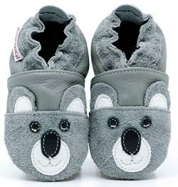 (Koala, 33 EU) Lederpuschen Lederpatschen Lederschuhe Kinder Hausschuhe Kinderschuhe Kinderhausschuhe weiche Leder Krabbelschuhe Junge Mädchen Kleinkind Lederhausschuhe Puschen Lauflernschuhe von Need Sleep