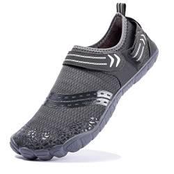 NeedBo Barfußschuhe Herren Wasserschuhe Zehenschuhe Barfussschuhe Aquaschuhe Schnelltrocknend Surfen Badeschuhe Wassersport Surfschuhe Schwimmschuhe Lichtgrau 44EU von NeedBo