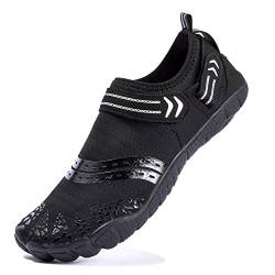 NeedBo Barfußschuhe Herren Wasserschuhe Zehenschuhe Barfussschuhe Aquaschuhe Schnelltrocknend Surfen Badeschuhe Wassersport Surfschuhe Schwimmschuhe Schwarz 41EU von NeedBo