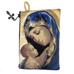 Needzo Madonna und Kind Icon Tapisseriebeutel, Jungfrau Maria Rosenkranzhalter, katholisches Geschenk, 14 x 10 cm von Needzo