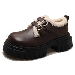 NeelyRisey Warm Chunky Loafer for Damen Plattform Bequem Schuhe Winter Oxfords von NeelyRisey