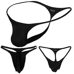 Herren Niedrige Taillen G Strings Tanga Leichte Unterwäsche Männer Tanga Unterwäsche für Herren Bikini Unterwäsche, Schwarz von Neer