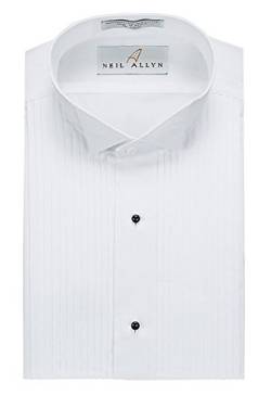 Neil Allyn Men's Tuxedo Shirt Poly/Cotton Wing Collar 1/4 Inch Pleat (19-32/33) White von Neil Allyn