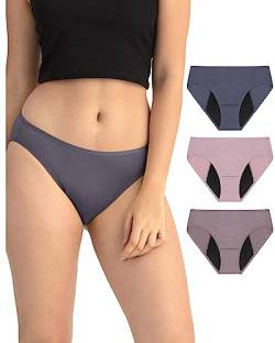 Neione Perioden Unterwäsche Mädchen Unterhosen Brazilian Slip Menstruationsunterwäsche Menstruation Bikini 3er Pack Senses XS von Neione