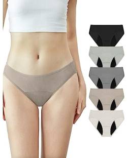 Neione Perioden Unterwäsche Mittlere Blutung Periodenunterschwäsche Damen Menstruation Unterhosen Postpartum Panty Women Bikinislip 5er Pack Satori S von Neione