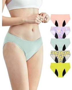 Neione Perioden Unterwäsche Periodenunterwäsche Menstruation Unterhosen Damen Bikinislips 5er-Pack Romance XL von Neione