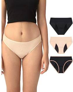 Neione Periodenunterschwäsche Modal Periodenslip Menstruation Unterhosen Perioden Unterwäsche Damen Brazilian Slip Große Größen 3er Pack Basics 3XL von Neione