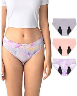 Neione Periodenunterwäsche Mittlere Blutung Damen Menstruation Unterwäsche Postpartum Hipster Periodenslip Frauen Unterhosen Panty 3er-Pack Fairy L von Neione