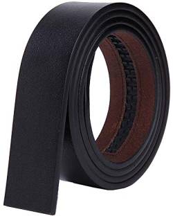 Nelbons Herren Gürtel Ratsche Automatik Gürtel für Männer 35mm Breit Ledergürtel, Ohne Schnalle (Schwarz N2, Länge 130cm Geeignet für 30-43 taille)… von Nelbons