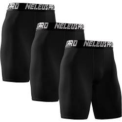 NELEUS Herren 3er-Pack Performance Kompressionsshorts, 6028# 3er-Pack: Schwarz, XX-Large von Neleus