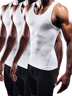 Neleus Herren 3er-pack sport kompression unter base layer sport tank top groß 01# 3-pack: weiß von Neleus