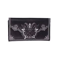 Nemesis Now Pawzuph Embossed Purse 18.5cm, PU Leather, Black, Horned Cat Purse, Stylish and Practical, Multiple Slots for Cash and Cards von Nemesis Now