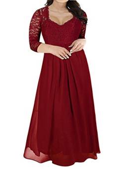 Nemidor Damen Deep- V-Ausschnitt, ärmellos VintageBridesmaid Formal Maxikleid 18W Wein + Hülse von Nemidor