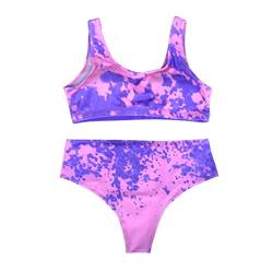 Nemopter Badeanzug für Mädchen, Bikini – Farbwechsel, temperaturempfindlich, Badeanzug, Sommer, Strand, 6 – 12 Jahre, Violett mit Rosa., M von Nemopter