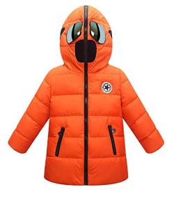 Nemopter Daunenjacke für Kinder, Jungen, Mädchen, Daunenjacke, Winter, warm, mit Reißverschluss, Kleidung, Orange, 6-7 Jahre von Nemopter