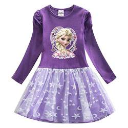Nemopter Kleid für Mädchen, Prinzessin, Kinder, Frühling, Hochzeit, Zeremonie, lässig, für Kinder, 2 – 7 Jahre Gr. 4 Jahre, violett von Nemopter