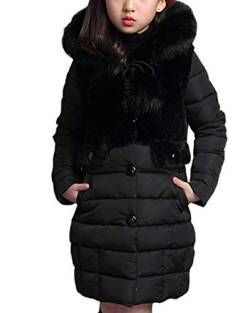 Nemopter Winter Daunenjacke Mädchen Prinzessin Wintermantel Herbst Mitte Langen dicken Parka mit Kapuze Fell von Nemopter