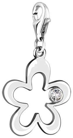 Nenalina Blume Karabiner Charm Anhänger für Bettelarmband aus 925 Sterling Silber 712055-019 von Nenalina