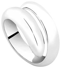 Nenalina Damen Ring Silberring Wickelring mit polierter Oberfläche, handgearbeitet aus 925 Sterling Silber, 312081-000 Gr.54 von Nenalina