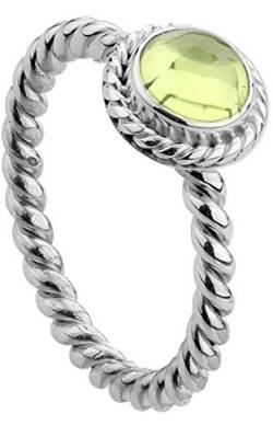 Nenalina Damen Ring Silberring besetzt mit 6 mm hellgrünem Peridot Edelstein, handgearbeitet aus 925 Sterling Silber, Gr. 52-212999-013-52 von Nenalina