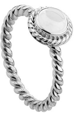 Nenalina Damen Ring Silberring besetzt mit 6 mm weißem Bergkristall Edelstein, handgearbeitet aus 925 Sterling Silber, Gr. 52-212999-099-52 von Nenalina