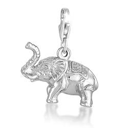 Nenalina Elefant Karabiner Charm Anhänger für Bettelarmband aus 925 Sterling Silber 713142-000 von Nenalina