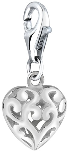 Nenalina Herz Karabiner Charm Anhänger für Bettelarmband aus 925 Sterling Silber 713016-000 von Nenalina