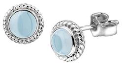 Nenalina Silber Damen-Ohrringe Ohrstecker rund mit Geburtsstein Aquamarin hellblau für Frauen und Mädchen, 925 Sterling Silber, Ohrstecker für Damen, Geburtsstein Ohrringe, 222999-098 von Nenalina