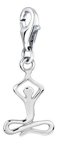 Nenalina Yoga Karabiner Charm Anhänger für Bettelarmband aus 925 Sterling Silber 713229-000 von Nenalina