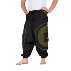 Nepal Shop Goa Hose Aladinhose Pumphose Pluderhose Bestickt Om Stickerei schwarz S von Nepal Shop