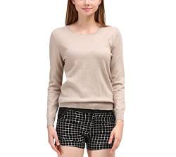 Nergivep Frauen O-Neck Kaschmir Pullover Lange Ärmel Reine Farbe Pullover Bluse Jumper, braun, 40 von Nergivep