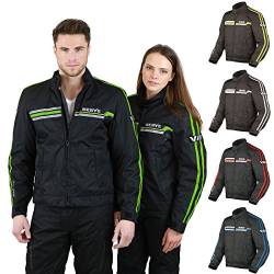 Leichte Motorradjacke mit Protektoren -Swift- Roller Motorrad Jacke Herren Sommer Winter Kurze Textil Männer Protektorenjacke Wasserdicht Winddicht - Schwarz-Neon Grün - L von Nerve Shop