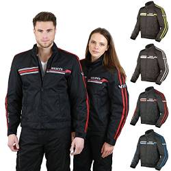 Leichte Motorradjacke mit Protektoren -Swift- Roller Motorrad Jacke Herren Sommer Winter Kurze Textil Männer Protektorenjacke Wasserdicht Winddicht - Schwarz-Rot - M von Nerve Shop