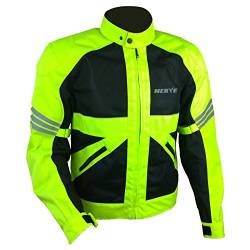 Nerve Shop Leichte Dünne Mesh Motorradjacke -Go- Roller Motorrad Jacke Herren Kurze Textil Männer Protektorenjacke Sommerjacke Luftdurchlässig - schwarz-neon-grün-gelb - S von Nerve Shop