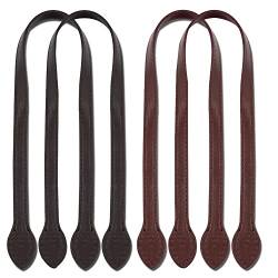 Nesloonp 4 PCS Leder Taschengriff Taschenriemen,Taschengriff PU-Leder,Handtasche Riemen Ersatzriemen für DIY Hand Zubehör Gelten Schultergurt Taschen Purse Strap Kreuzkörpergurt(Braun + Dunkelbraun) von Nesloonp