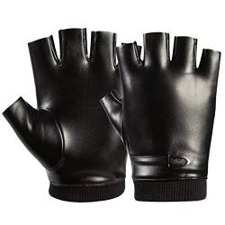 Nesloonp Fingerlose Handschuhe Herren Winter Outdoor Warm Thermo Leder Handschuhe Leder Fingerlose Handschuhe Wolle Touchscreen für Männer Frauen 18cm * 10cm * 2cm von Nesloonp