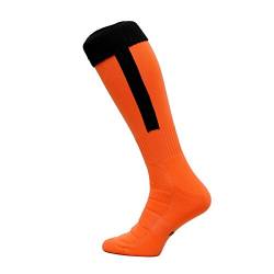 Nessi Fußballstutzen Modell B Fußball Strümpfe Stutzen 100% Atmungsaktiv viele Farben - orangeschwarz, 44-46 von Nessi