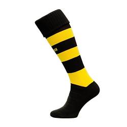 Nessi Fußballstutzen Modell C Fußball Strümpfe Stutzen 100% Atmungsaktiv viele Farben - schwarz-gelb, 44-46 von Nessi