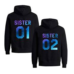 Best Friends Hoodies für Zwei Mädchen Sister Freunde Pullover Set für 2 Damen Langarm Kapuzenpullover von Nest Home