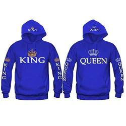 Nest Home King Queen passende Paar Pullover Hoodie Set Seine & Ihr Hoodies (Blau, King M+Queen M) von Nest Home